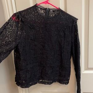 Zara Black Lace Longsleeve Top